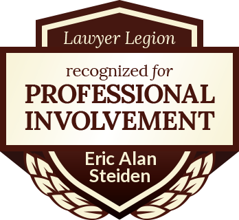 Eric Alan Steiden has earned recognition for professional involvement by Lawyer Legion